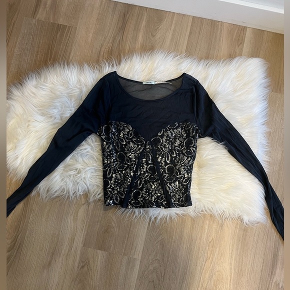 Urban Outfitter Mesh Silver Sparkly Crop Top - Picture 11 of 11